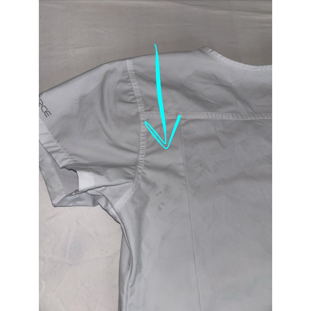 Women's Carhartt Force Modern Fit Scrub Top White Small V Neck Pockets Nurse - Picture 9 of 14